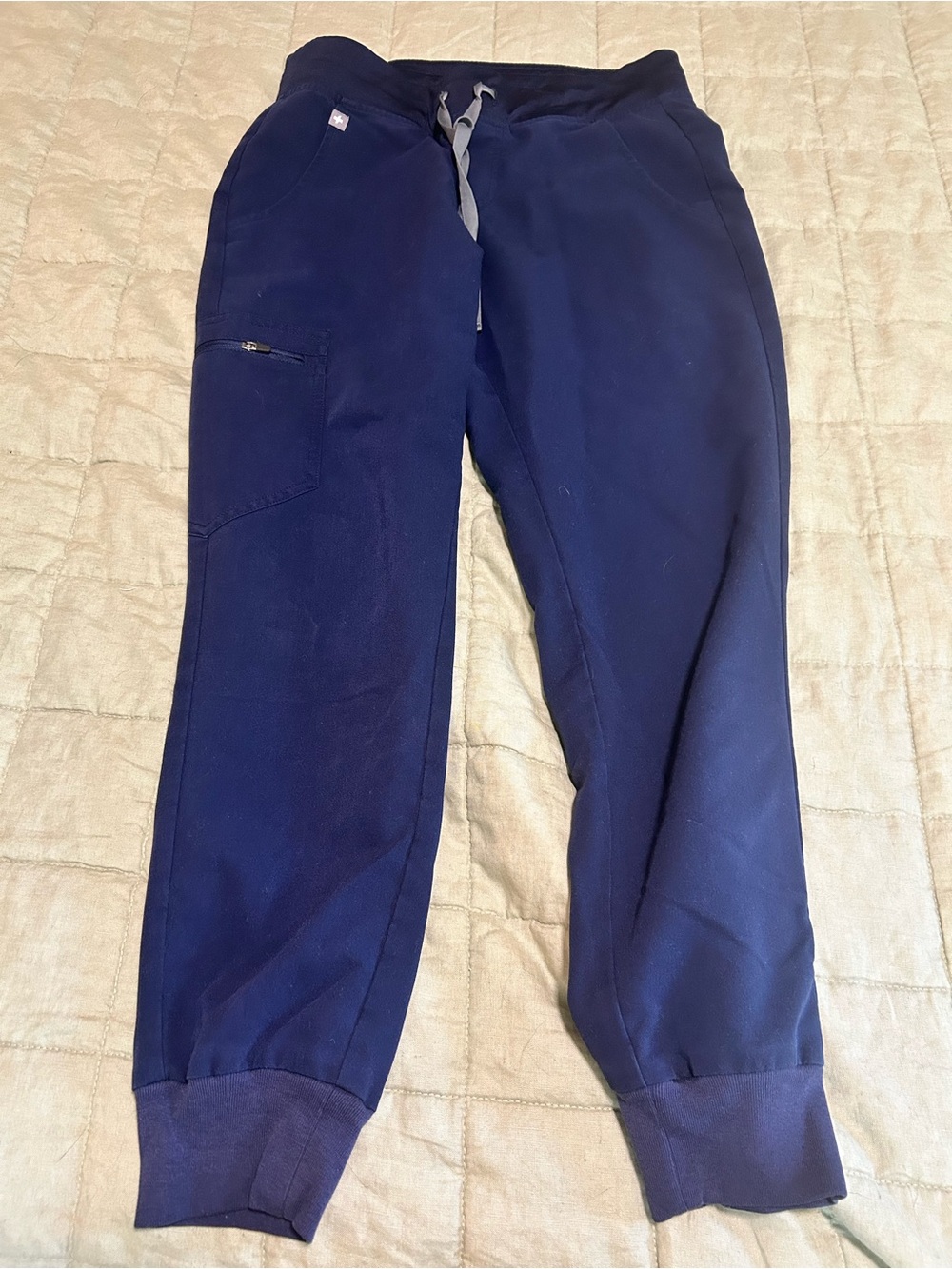 Women's Navy Drawstring Jogger Scrub Bottoms